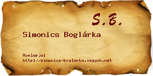 Simonics Boglárka névjegykártya