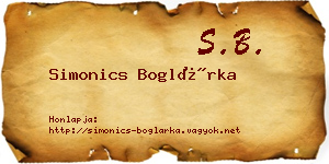 Simonics Boglárka névjegykártya