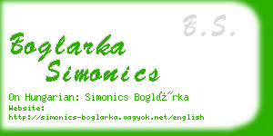 boglarka simonics business card